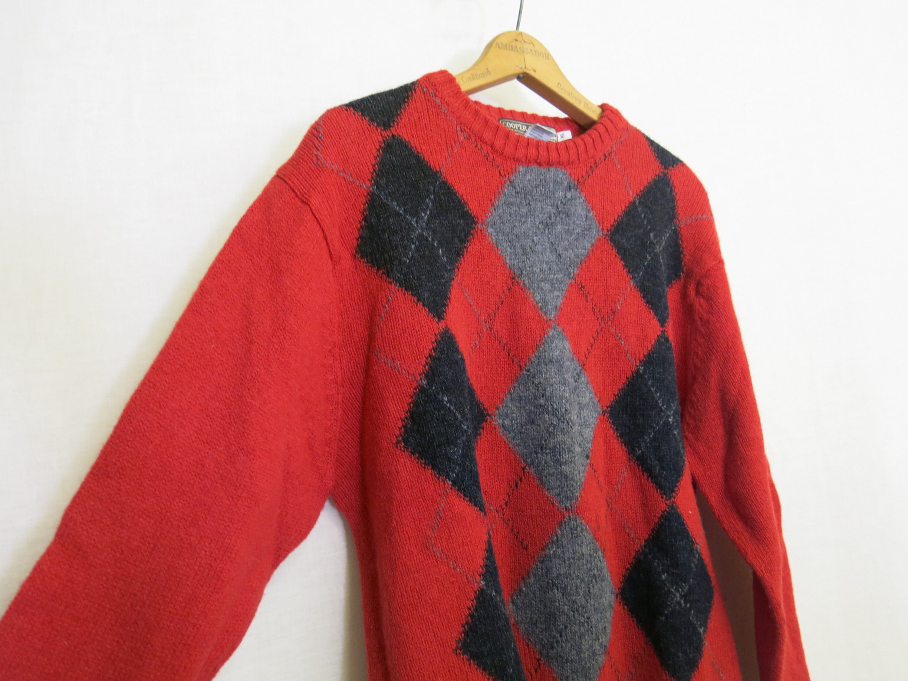 Mens red argyle clearance sweater
