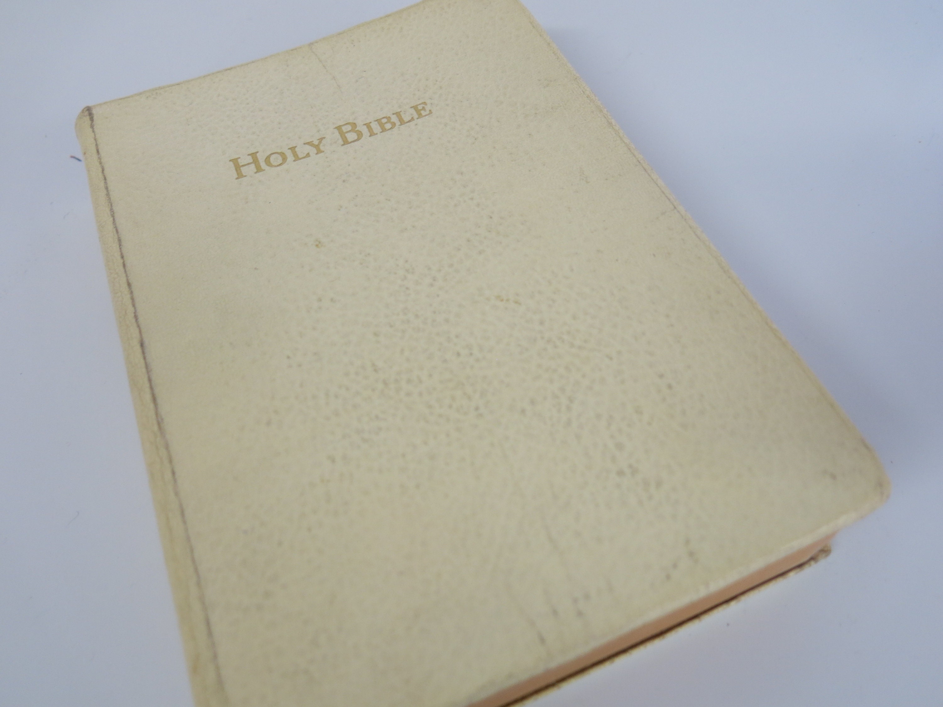 White Leather Bible Holy Bible King James Version 1940's - Etsy