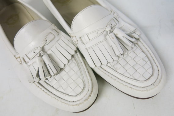 WHITE Tassel Loafers 10D Florsheimmen's Resort Shoes - Etsy