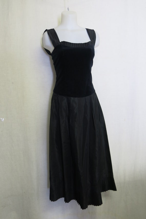 Lanz Dress Black Taffeta and Velvet Party Dress - image 3