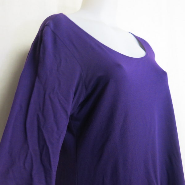 Eileen Fisher Tunique Top Swing Pull Minimaliste Lagenlook Purple Stretch