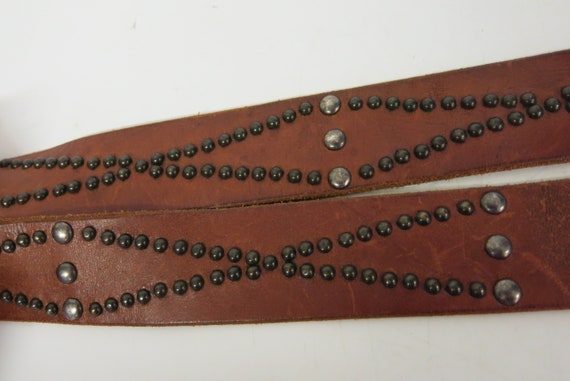 Brown Leather Belt Brown Boho Hippie Belt For Jea… - image 2