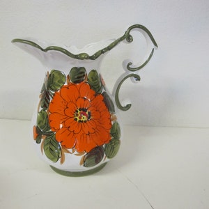 Italian Pottery Pitcher Midcentury Mod Pottery Artisan Pottery Signed