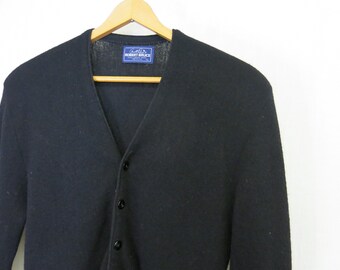 Arnold Palmer Robert Bruce Cardigan Wool Golf Cardigan Sweater Black Large