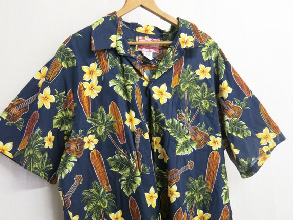 Retro Hawaiian Cotton Shirt Surfer Aloha Shirt 3X… - image 1