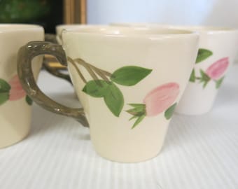 Vintage Franciscan Desert Rose Mugs Set of 5 Made in England