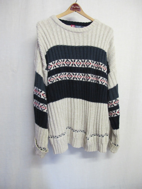 Nordic Sweater Fair Isle Intarsia Bulky Ralph Laur