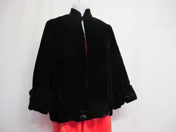 Black Velvet Jacket 1940s Cropped Velvet Jacket Sw