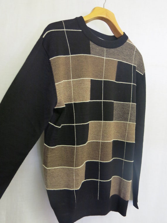Pronto Uomo Sweater Geometric Sweater 1990's Sweat