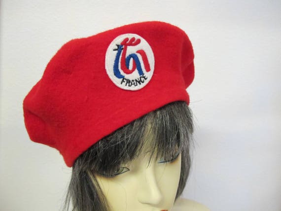 French Beret Vintage Red Beret Wool Beret