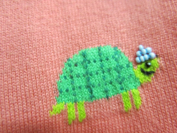 TALBOT'S Sweater Cotton/Rayon Sweater TURTLES Nov… - image 4
