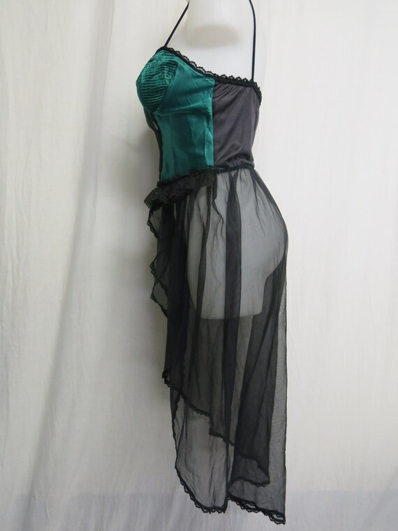 Sheer Nightgown Burlesque Style 1970's Nylon Nigh… - image 6