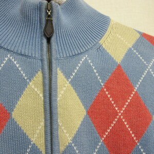 Argyle Pullover Sweater Brooks Brothers Retro Sweater Zipper Pima Cotton image 4