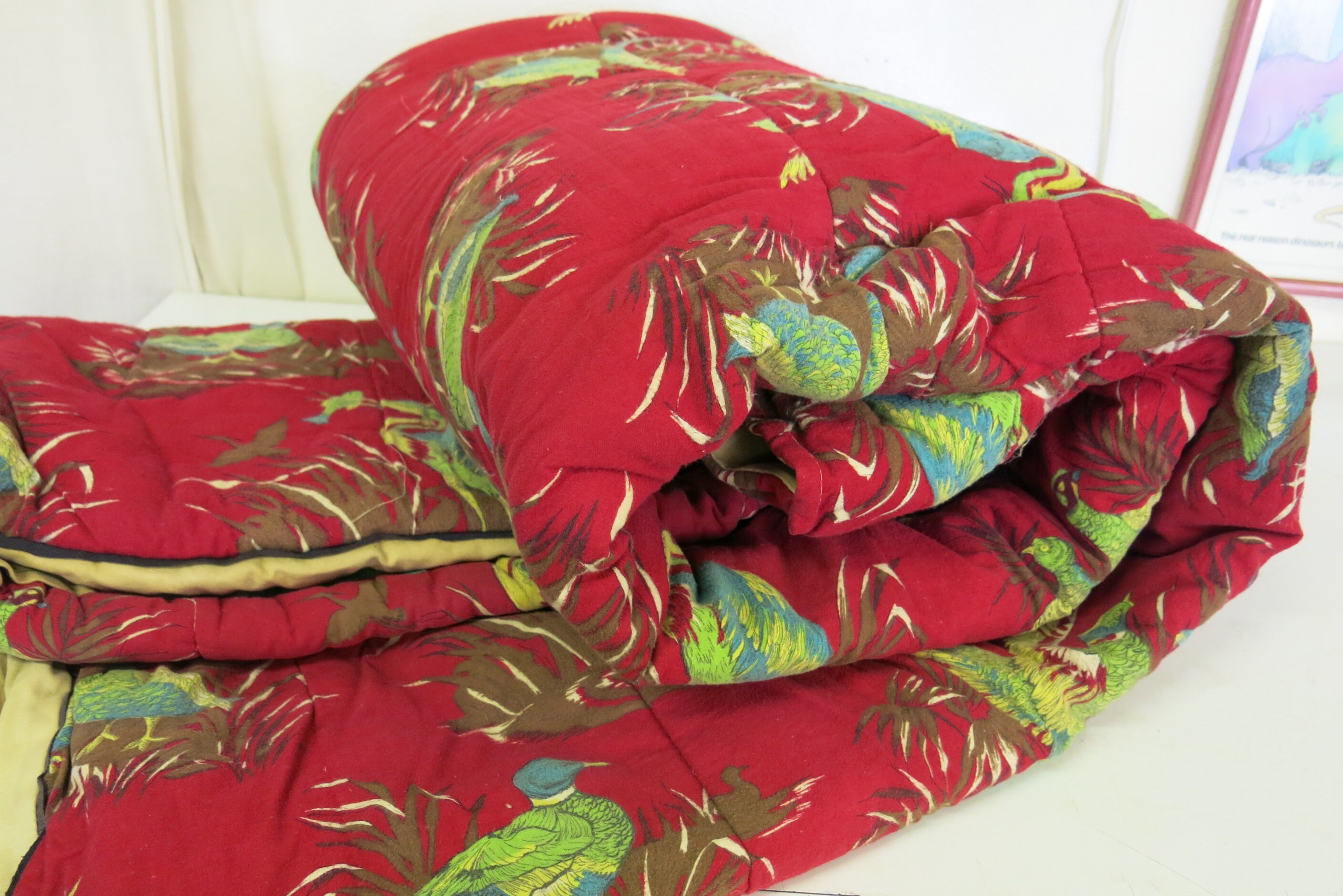 Mid Century Red Flannel Sleeping Bag Comforter Coleman Etsy New
