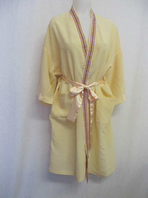 mustard silk robe