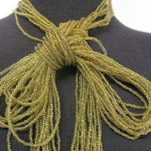 Flapper Necklace Art Deco Beaded Necklace Gold Beads
