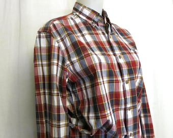 Madras Blouse J Crew Summer Plaid Small