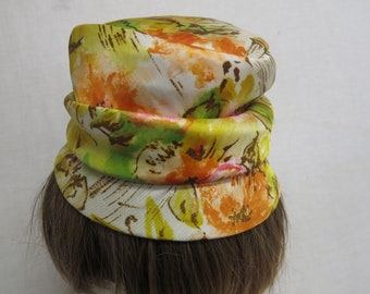 Vintage Mid Century Turban Hat Maxine Hat 1960s Floral Spring Summer