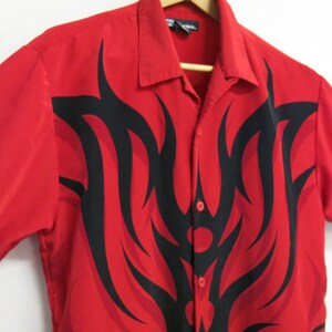 Polyester Shirt Untucked Shirt Atomic Shirt Flames No Boundaries