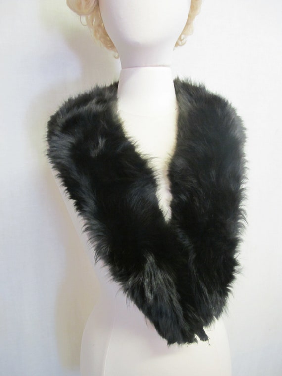Black Fox Collar Wrap Large Fur Collar Shrug Fox F