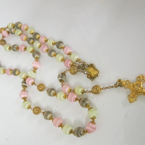 Rosary Aurora Borealis Gold Filigree Rosary Catholic Rosary Italy