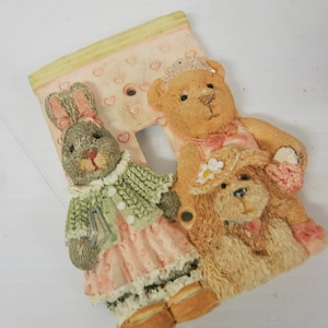 Switch Plate Baby Nursery Child Room Bunny, Tdyy Bear Puppy