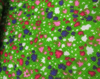 Floral Cotton Hopsack  Loomskill Lime Green Mod