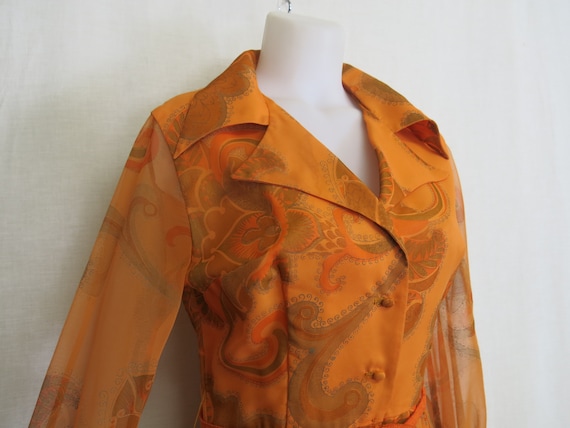 Alfred Shaheen Hawaiian MAXI Dress Silk Chiffon M… - image 1
