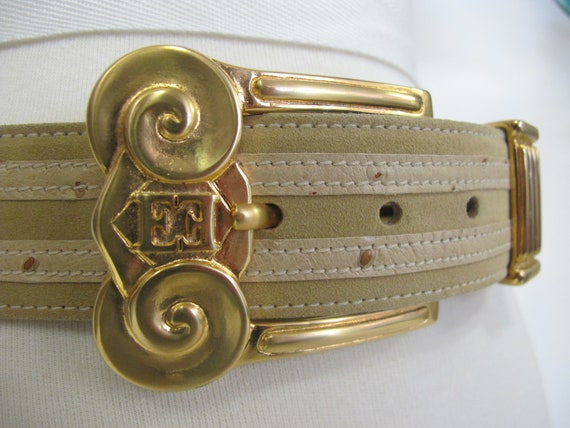 Escada Belt Wide Mod Belt Gold Designer Belt Etru… - image 3