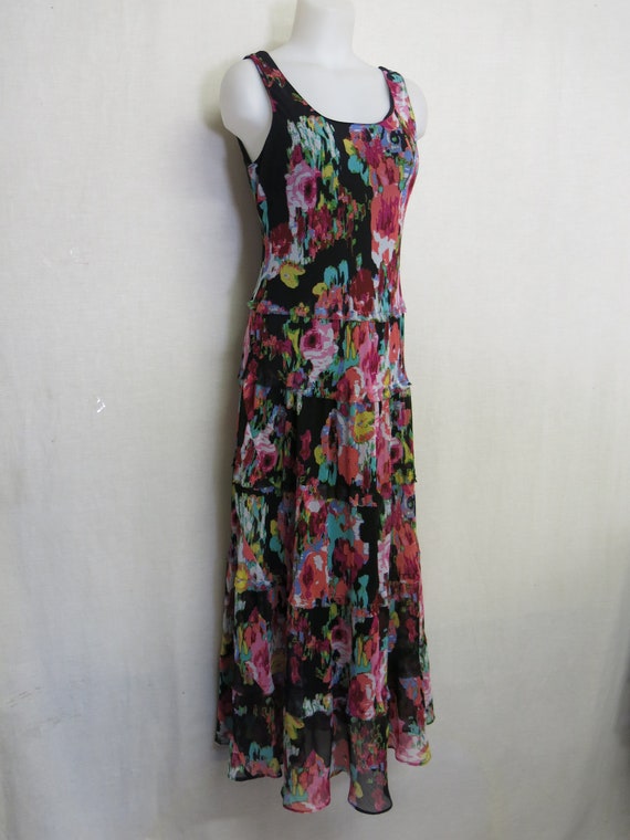 Summer Chiffon Gauze Dress Floral Sleeveless Maxi 