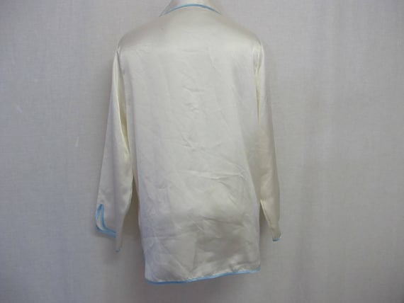 Satin Night Shirt Bed jacket French Satin Bed Jac… - image 8