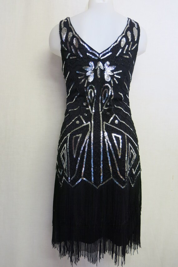 Beaded Flapper Dress Silk Charmeuse Roaring 20's … - image 7