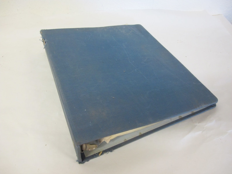 Blue Cloth Canvas Binder 3 Ring Binder 1960 Binder Mid Century Etsy
