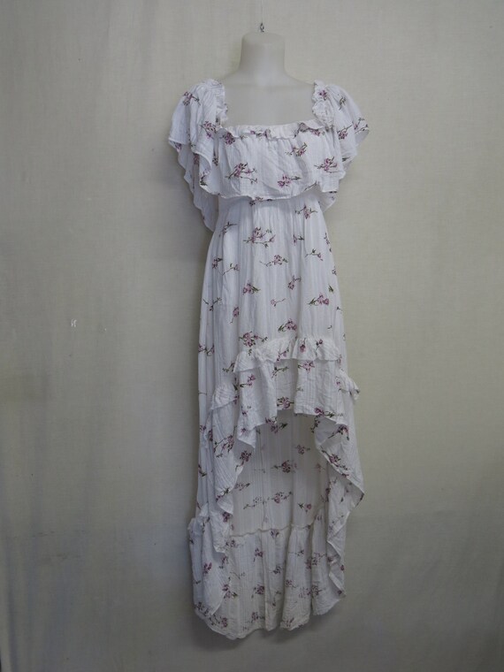 Gauze Summer Peasant Dress off Shoulder Garden Party … Gem