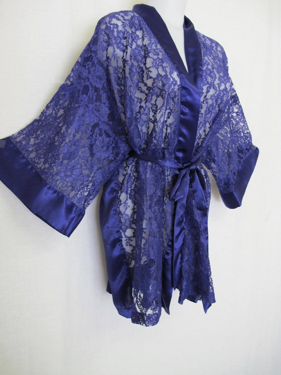 Victoria's Secret Kimono Robe Dressing Gown Lace … - image 1