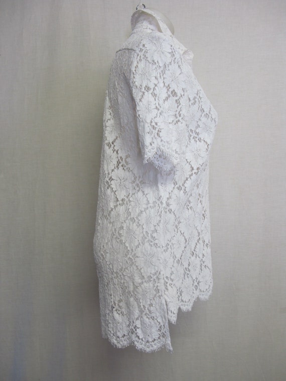 Balenciaga White Lace Tunic Blouse Designer Lace … - image 7
