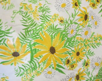 Vera Neumann Tablecloth Cotton Summer Floral Tablecloth LARGE 62" x 86"