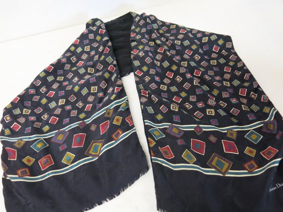 Christian Dior Silk and Wool Scarf Designer Silk M