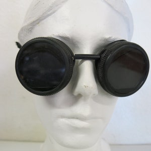 Vintage Safety Goggles Glasses 1920 Round Sunglasses Motorcycle Motoring Aviator