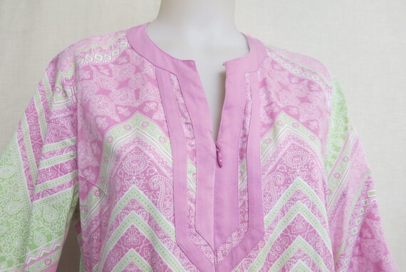 Cotton Kaftan House Dress: Paisley Boho Loungewear - image 3