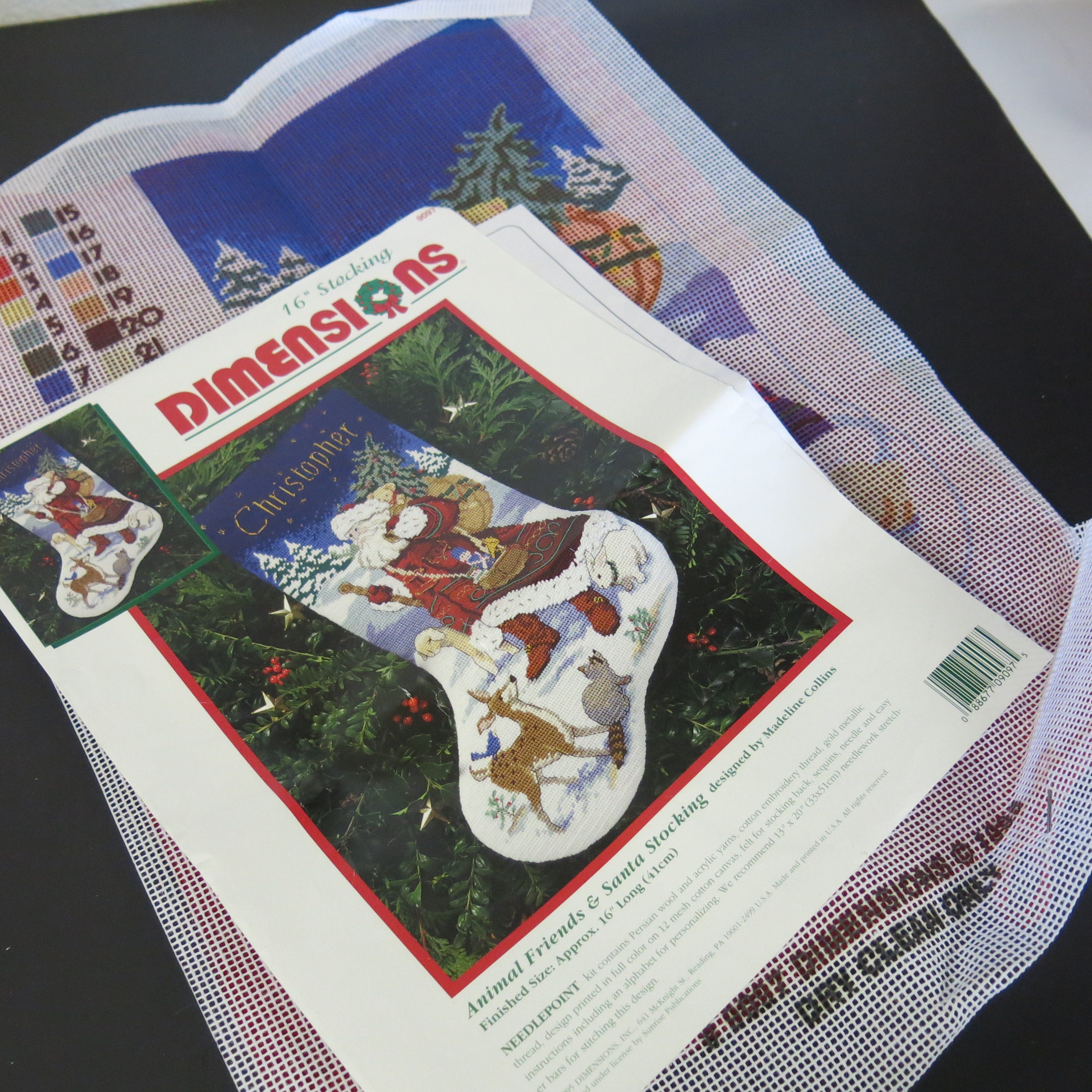 Dimensions Christmas Stocking Kit Animal Friends and Santa