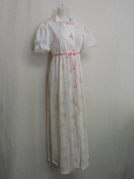 1960s Nylon Nightgown Mad Men Chiffon Nightgown F… - image 3