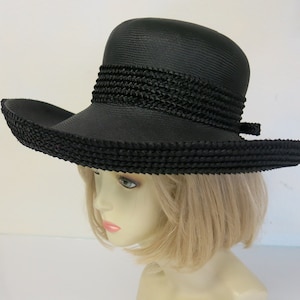 Straw Summer Hat Garden Party Boater ADOLFO Big Sun Hat Special Event