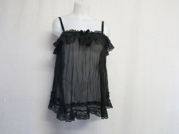 Black Lace Baby Doll Victoria's Secret Nightgown … - image 2