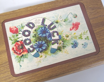 Vintage Jewelry Box Mid Century Wood Box