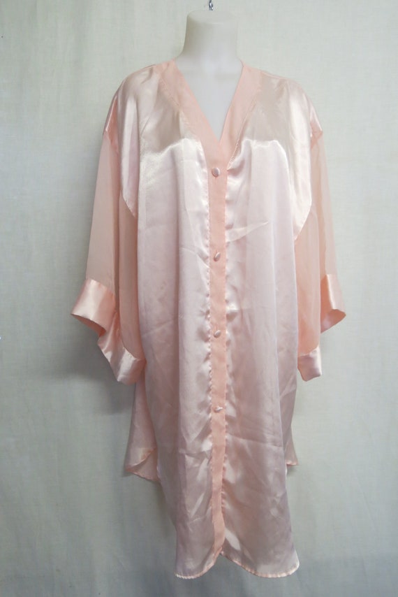 Satin Robe Kimono Robe Asian Style Front Button La