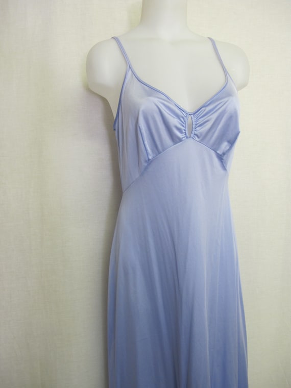 OLGA Nightgown Lavender Blue Sexy Long Nylon Nigh
