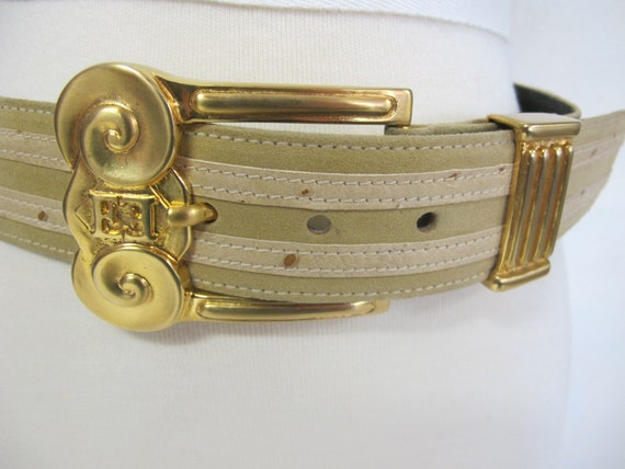 Escada Belt Wide Mod Belt Gold Designer Belt Etru… - image 1