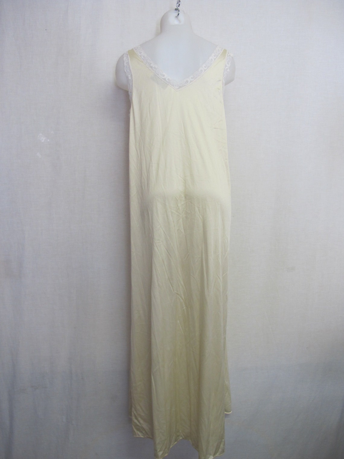 Long Nylon Nightgown Pale Yellow Chiffon Nylon Nightgown 1970s | Etsy