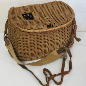 Antique Creel Basket Fishing Basket Fishing Collectible Old Wicker Creel  Basket Fishing -  Singapore